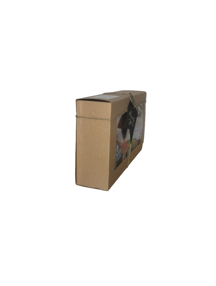 Caja de Regalo Del Palo Al Pote – Mermeladas Artesanales con Galletas y Cuchara (Parcha, Calabaza, Piña, Mangó)
