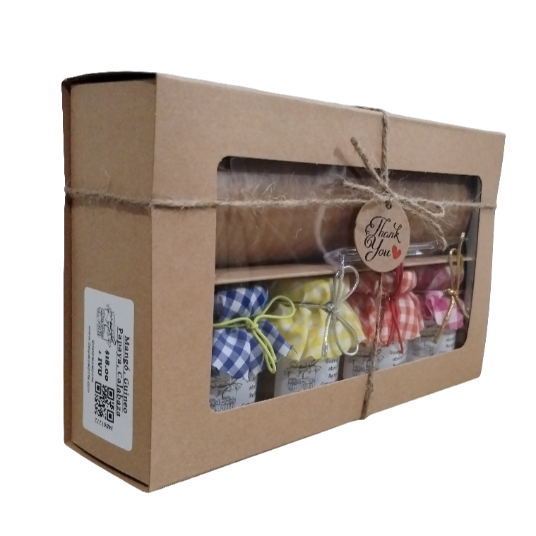 (Mangó, Guineo, Papaya, Calabaza) Caja de Regalo con Galletas