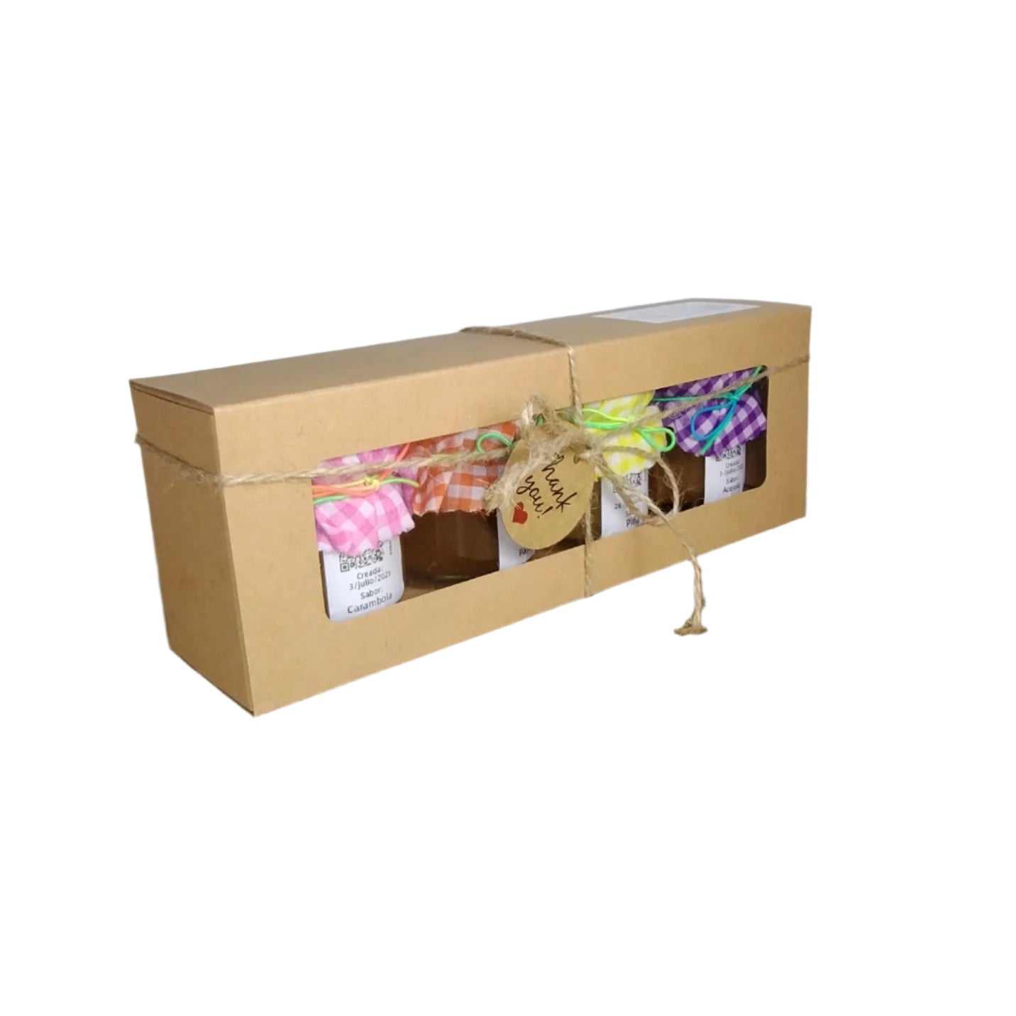 Caja de Regalo Del Palo Al Pote – Mermeladas Artesanales (Carambola, Papaya, Piña, Acerola)