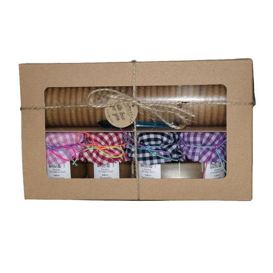 Carambola, Guayaba, Tamarindo, Acerola  - Caja de Surtido de Mermeladas con Galletas y Cuchara