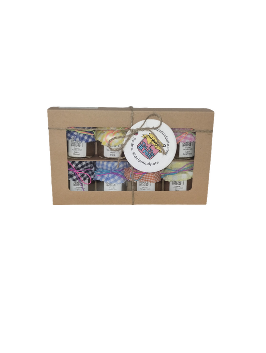 Caja de Regalo 8 sabores (Mangó, Piña, Lechosa, Carambola, Tamarindo, Parcha, Calabaza, Guineo)