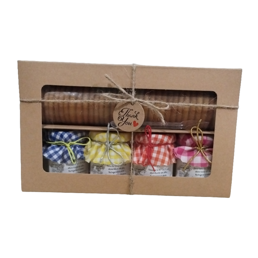 (Mangó, Guineo, Papaya, Calabaza) Caja de Regalo con Galletas