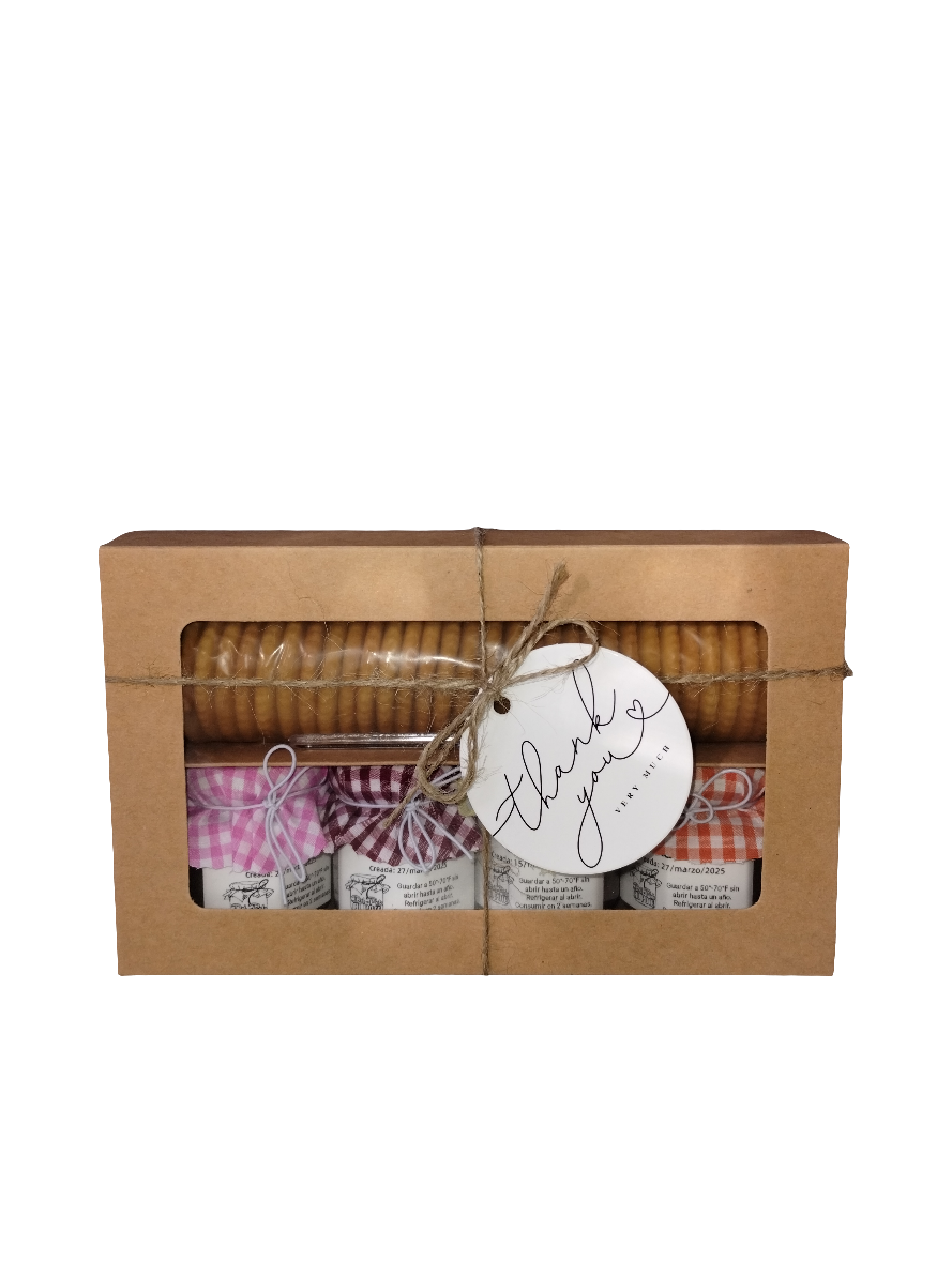 Carambola, Coco, Guineo, Calabaza - Caja de Regalo con Galletas