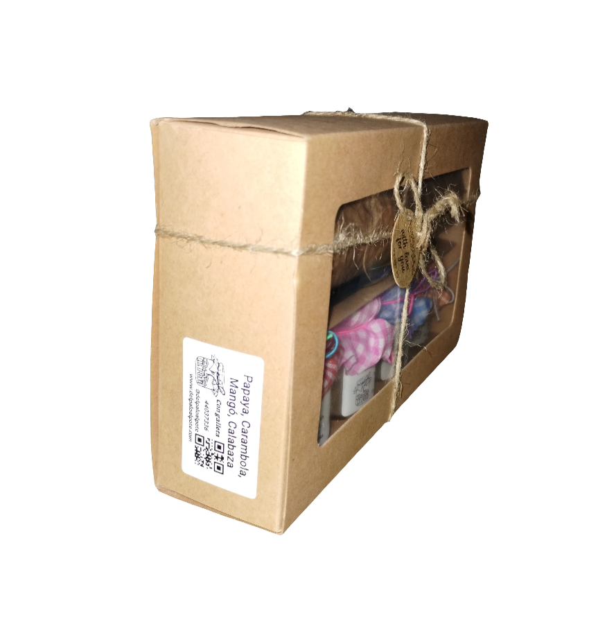 Papaya, Carambola, Mangó, Calabaza - Caja de Surtido de Mermeladas con Galletas y Cuchara