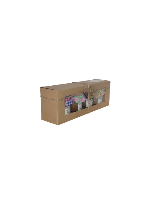 Caja de Regalo Del Palo Al Pote – Mermeladas Artesanales (Mango, Carambola, Tamarindo, Calabaza)