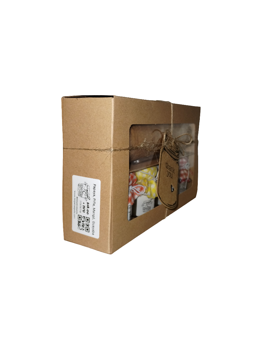 Papaya, Piña, Mangó, Guayaba ~ Caja de Surtidos con galletas y cuchara