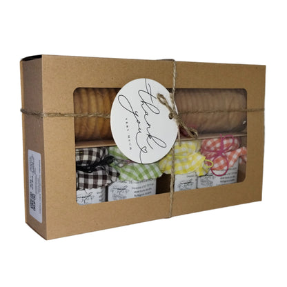 (Guayaba, Guanábana, Jobo, Papaya) Caja de Regalo con Galletas