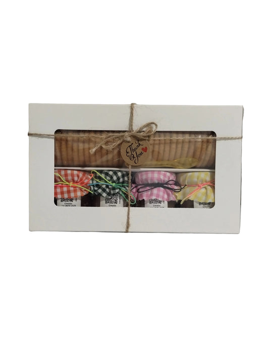 Lechosa, Guanábana, Carambola, Guineo ~ Caja de Regalo con Galletas