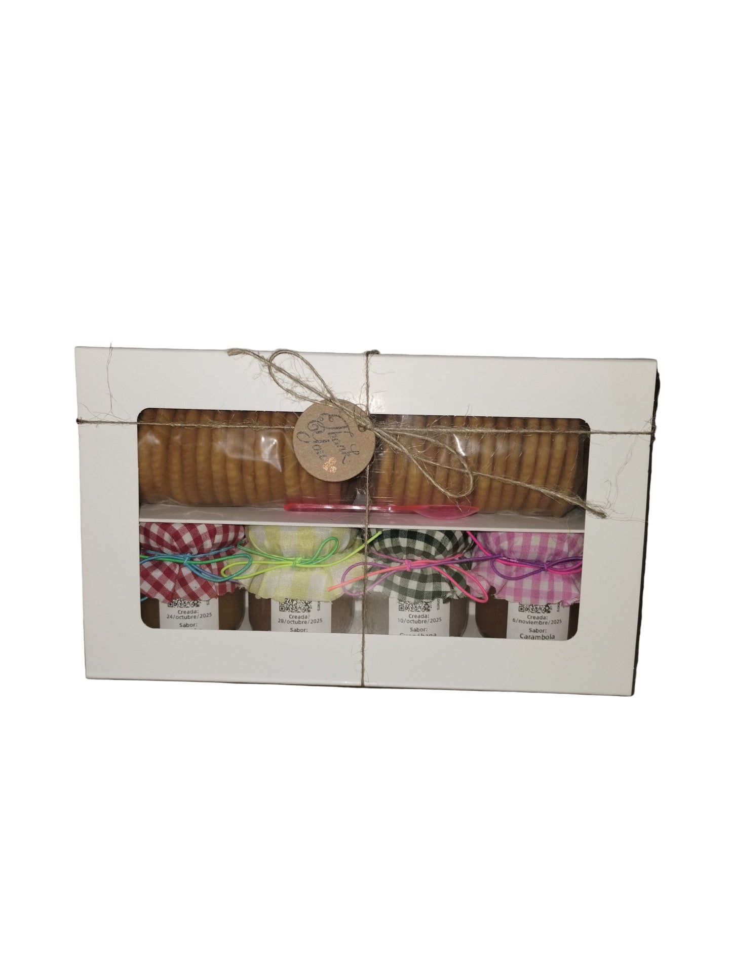 Guayaba, Guineo, Guanábana, Carambola ~ Caja de Regalo con Galletas